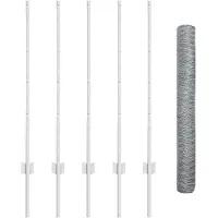 vidaXL Clôture avec poteaux , couleur argent