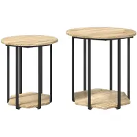 vidaXL Ensemble de tables d'appoint 2 pcs Marron 50 x 50 x 50,5 cm