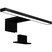 B.K. Licht applique murale salle de bain noire 30cm 5W 650lm 4000K blanc neutre IP44 lampe miroir avec pince et fixation