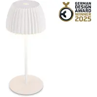 B.K.Licht CHAMP Mini lampe de table LED sans fil IP44,dimmable, tactile, batterie, German Design Award Winner 2025, blanc, Ø8,5 x 20 cm