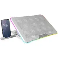 Mars Gaming Support Ventilé Mnbc13 RGB 17max (Noir), Support pour notebook, Blanc, Noir
