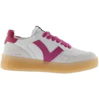 Victoria pour femme. 1257129 Baskets en cuir Seoul blanc, rose (40), 1 à 3 cm, Lacets, Casuel