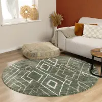 FRAAI Tapis berbère rond - Blend Diamond Vert | Ø 200cm | Rond | Pile haute