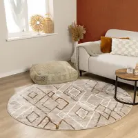 FRAAI Tapis berbère rond - Blend Diamond Beige | Ø 160cm | Rond | Pile haute