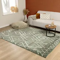 FRAAI Tapis berbère - Blend Diamond Vert | 160x230cm | Rectangulaire | Pile haute
