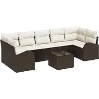 vidaXL Ensemble de canapés de jardin marron 55 x 55 x 37 cm en polyrotin