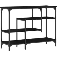 vidaXL Table console avec étagères noir 100x35x75 cm