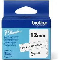 Brother BTAG-231 Ruban d'étiquetage Noir sur blanc
