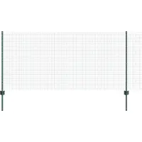 vidaXL : Clôture en fil barbelé soudé avec poteaux, 50 x 1 mètre, couleur verte, type filet