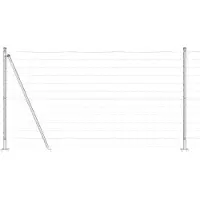 vidaXL Clôture européenne avec socle en béton, 25 x 1,2 m, acier galvanisé, couleur argent