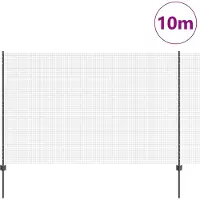 vidaXL Clôture en fil de fer soudé avec poteaux, 10 x 1,6 m (L x H)