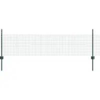 vidaXL : Clôture en fil barbelé soudé avec poteaux, 100 x 0,5 m, couleur verte
