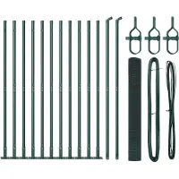 vidaXL Clôture en fil barbelé soudé avec socle en béton, 25 x 1,2 m, couleur verte