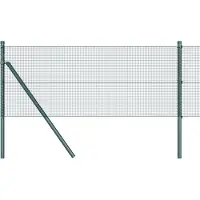 vidaXL Clôture extérieure en fil soudé à fixation au sol, 25 x 0,6 m, filet vert