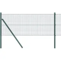 vidaXL , clôture de sécurité pour l'extérieur, fil barbelé, fixation au sol, 100 x 0,5 m, vert, filet