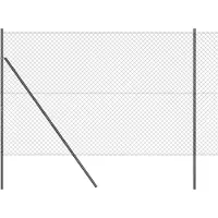 vidaXL Clôture en treillis métallique à fixer au sol, 10 x 1,5 m, gris