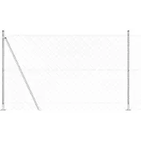 vidaXL Clôture en fil de fer soudé avec socle en béton 10 x 1,4 m, couleur argent