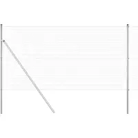 vidaXL Clôture en fil métallique soudé, ancrée au sol, 50 x 1,4 m, couleur argent