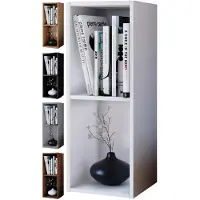 VCM Bois CD DVD Stand Rangement Étagère sur pied Bibliothèque Déco Étagère Mendas 2 compartiments Bois CD DVD Stand Rangement Étagère sur pied Bibliothèque Déco Étagère Mendas 2 compartiments