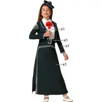 Atosa Mariachi Girl Costume Noir 3-4 Years Enfants