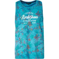 KOROSHI T-Shirt olive / pétrole / blanc