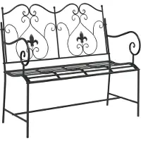vidaXL Banc de jardin pour 2 personnes, 104 x 54 x 93 cm, acier, noir