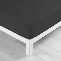 Douceur d'intérieur douceur d'intérieur, Drap Housse (160 x 200 cm) Lina Noir, 100% Coton