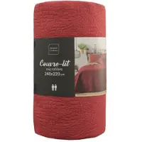 Douceur d'intérieur Douceur d'Intérieur, Couvre-Lit Matelassé (220 x 240 cm) Romane Terracotta, Microfibre Unie