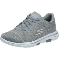 SKECHERS Femme Go Walk 5-True Basket, Garniture Textile Grise Grise, 38 EU Large