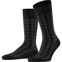 Falke Chaussettes noir, A carreaux