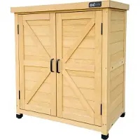 Axi Felix Armoire De Jardin En Bois Beige - 80 X 45 X 93 Cm | Armoire Exterieur, Armoire À Outils Pour Le Jardin Avec Étagère/ Meuble Exterieur