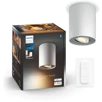 Philips Hue Pillar Spot Monté en Surface White Ambiance - Blanc - 2 spots + Variateur