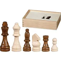 Philos Pièces d'échecs Otto I - Jeu d'échecs en bois avec boîte de rangement