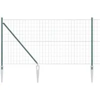 vidaXL Clôture européenne avec pointes, 25 x 1 m, acier revêtu de PVC, vert
