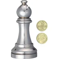 Eureka Casse-tête d'échecs en fonte - Fou - argent