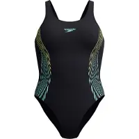 Speedo Placement Muscleback Swimsuit Noir UK 32 Femme