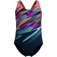 Speedo Digi Placement Splashback Swimsuit Bleu 15-16 Years Fille