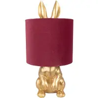Clayre & Eef Lampe de table Lapin Ø 20x42 cm Plastique rouge doré