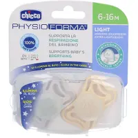 Chicco Sucette apaisante Light en silicone Lumi, lot de 2, 6-16 mois