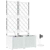vidaXL Pots de jardin Blanc 80 x 40 x 142 cm Acier