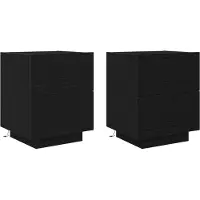 vidaXL Cabinet de chevet avec tiroir 2 pcs Chêne noir 45 x 40 x 55 cm