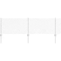 vidaXL Clôture à mailles métalliques avec poteaux, 25 x 0,6 m (L x H), en acier galvanisé à chaud