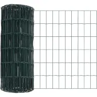vidaXL Clôture Euro, 0,4 x 25 m, fer revêtu de PVC, vert
