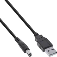 InLine Câble d'adaptateur d'alimentation USB DC (1 m), Câble d'alimentation, Noir