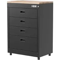 HBM armoire à tiroirs 71 cm, 4 tiroirs, noir