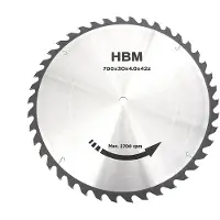 HBM 700 mm - 42-T Lame de scie pour scie à bûches et scie à bois de chauffage 5.5 HP - 400 Volt