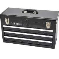 HBM Boîte à outils avec 3 tiroirs, noire