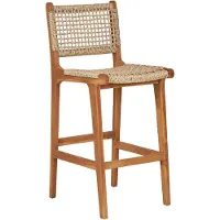 Ebuy24 Derby tabouret de comptoir teck, polyrattan.