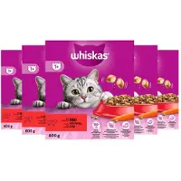 Whiskas Adult 5x800g nourriture sèche complète pour chats adultes avec du bœuf délicieux