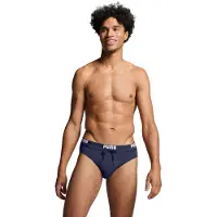 Puma Logo Swimming Brief Bleu L Homme
